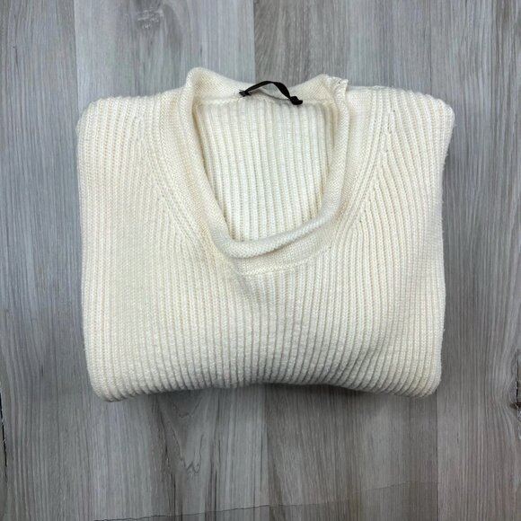 ALTEA Merinos ExtraFine Wool Roll neck Sweater Off White Cream Color Size M - Picture 1 of 13